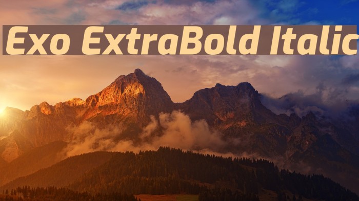 Exo ExtraBold Italic Font examples