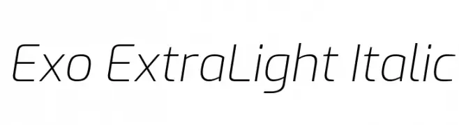 Exo ExtraLight Italic  नि: शुल्क फ़ॉन्ट्स डाउनलोड