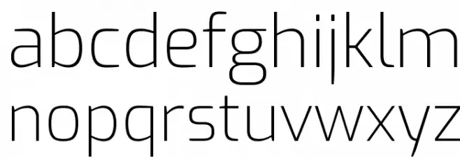 Exo ExtraLight Schriftart Kleinbuchstaben