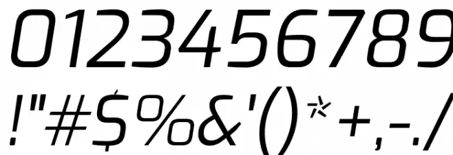 Exo Italic Font OTHER CHARS