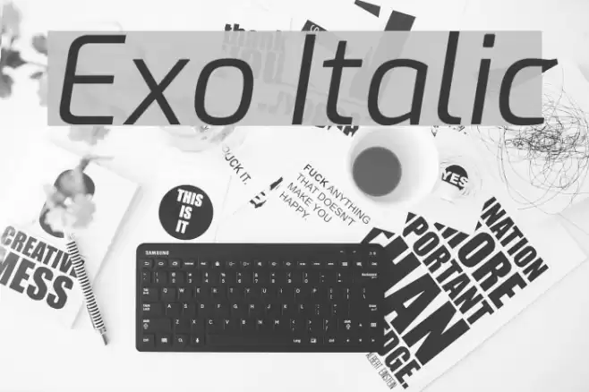 Exo Italic Font examples