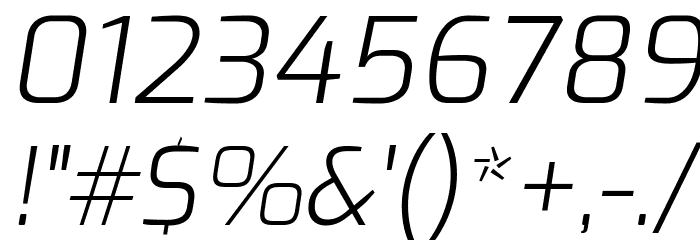 Exo Light Italic Font OTHER CHARS