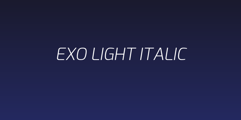 Exo Light Italic Social Header