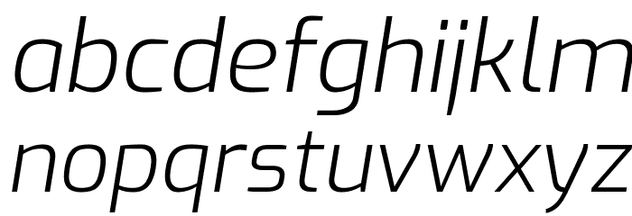 Exo Light Italic Font LOWERCASE