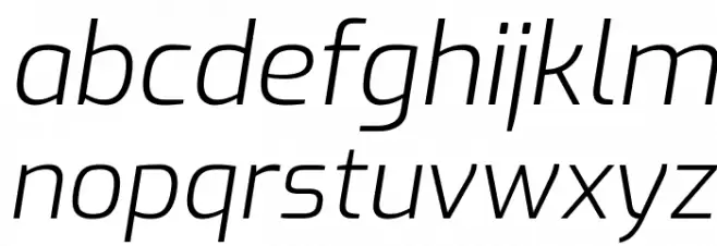 Exo Light Italic 字体 小写