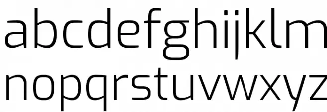 Exo Light Font LOWERCASE