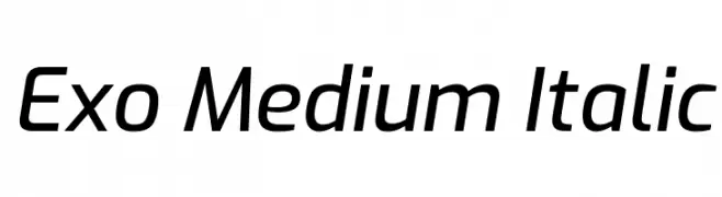Exo Medium Italic  Frei Schriftart Herunterladen