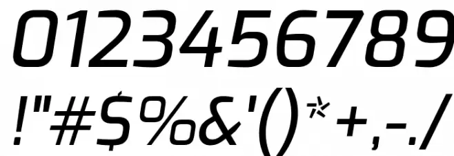 Exo Medium Italic Шрифта ДРУГИЕ символов