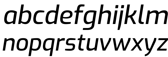 Exo Medium Italic Шрифта строчной