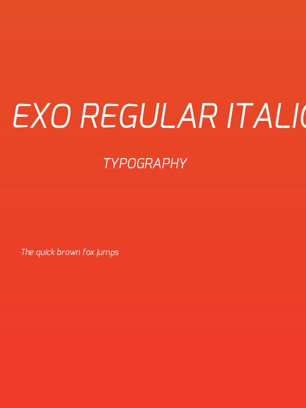 Exo Regular Italic Poster