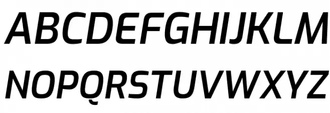 Exo SemiBold Italic फ़ॉन्ट अपरकेस