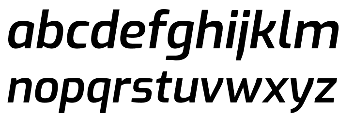Exo SemiBold Italic Font LOWERCASE