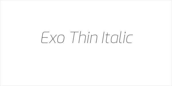 Exo Thin Italic Logo