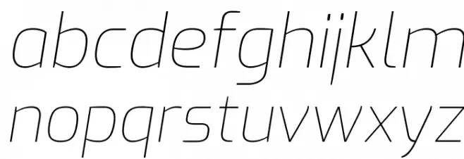 Exo Thin Italic Caratteri MINUSCOLO