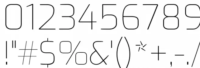 Exo Thin Font OTHER CHARS