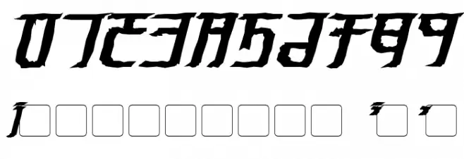 Exodite Distressed Bold Italic Font OTHER CHARS