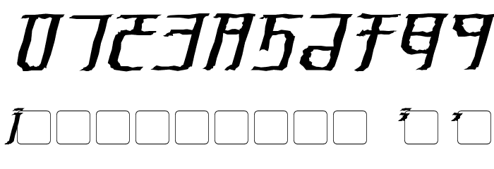 Exodite Distressed Italic Font OTHER CHARS