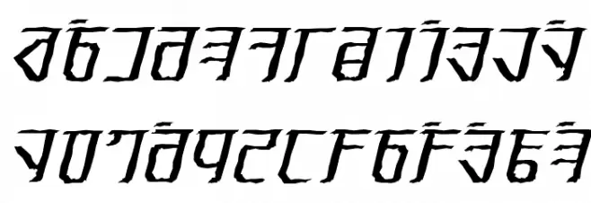 Exodite Distressed Italic फ़ॉन्ट लोअरकेस