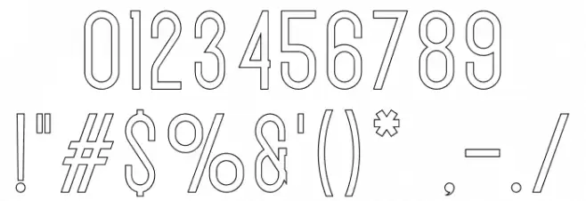 Exon outline Font OTHER CHARS