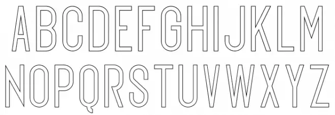 Exon outline Schriftart Groß