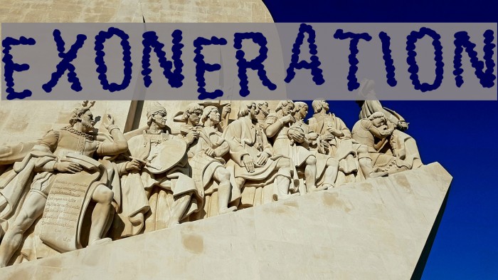 Exoneration Font examples