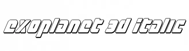 Exoplanet 3D Italic  Frei Schriftart Herunterladen