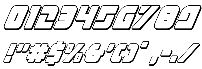 Exoplanet 3D Italic Font OTHER CHARS