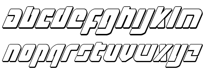 Exoplanet 3D Italic Font LOWERCASE
