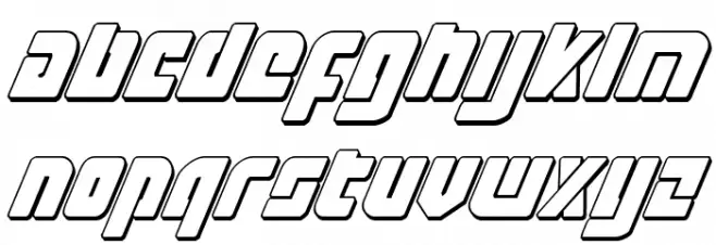 Exoplanet 3D Italic Caratteri MINUSCOLO