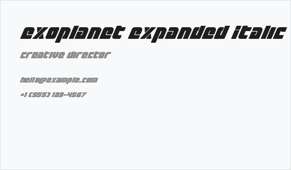 Exoplanet Expanded Italic Business Card