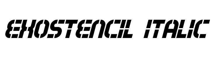 Exostencil Italic  नि: शुल्क फ़ॉन्ट्स डाउनलोड