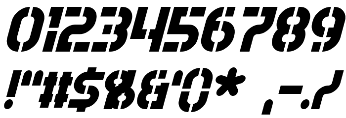 Exostencil Italic Font OTHER CHARS