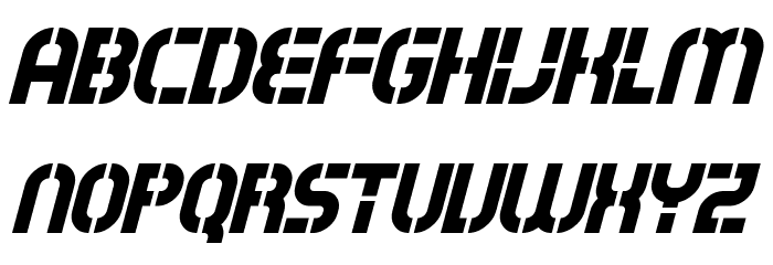 Exostencil Italic Font LOWERCASE