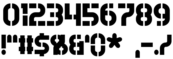 Exostencil Шрифта ДРУГИЕ символов