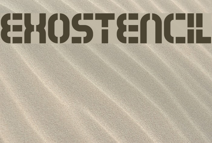 Exostencil Шрифта examples