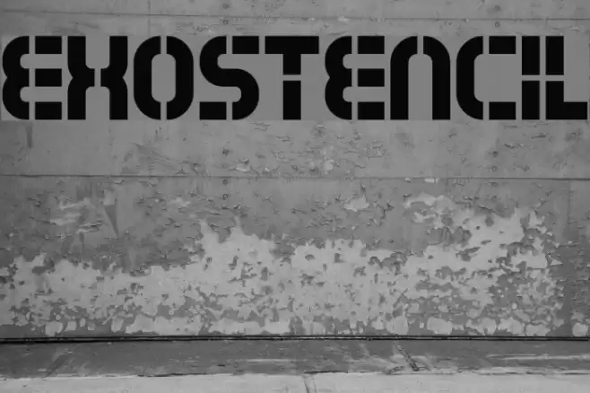 Exostencil Font examples