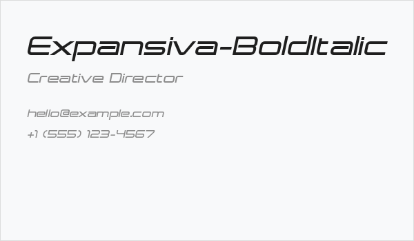 Expansiva-BoldItalic Business Card