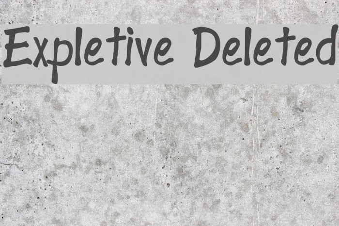 Expletive Deleted Example 1