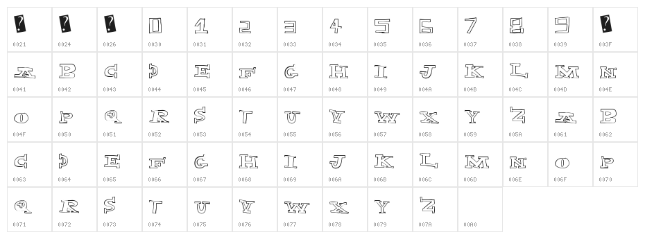 ExplodedCapital Character Map
