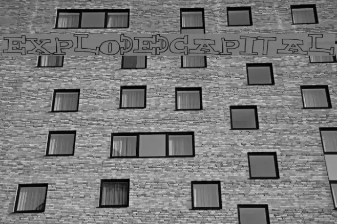 ExplodedCapital Schriftart examples