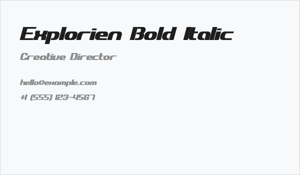 Explorien Bold Italic Business Card