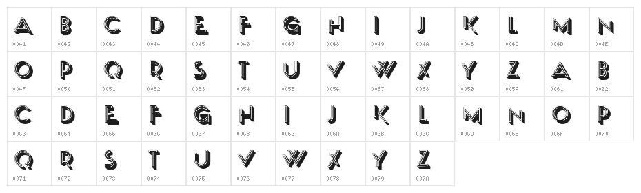 Explosion 3D Filled Character Map