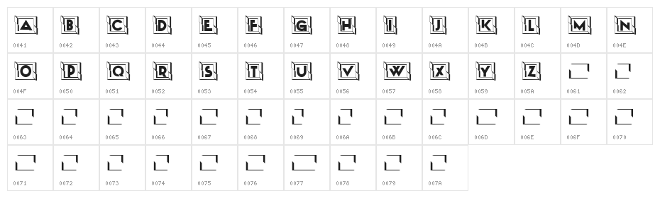 Explosion Capitals Character Map