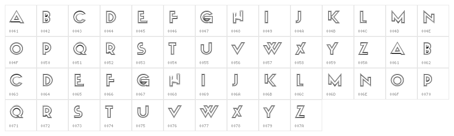 Explosion Regular Character Map