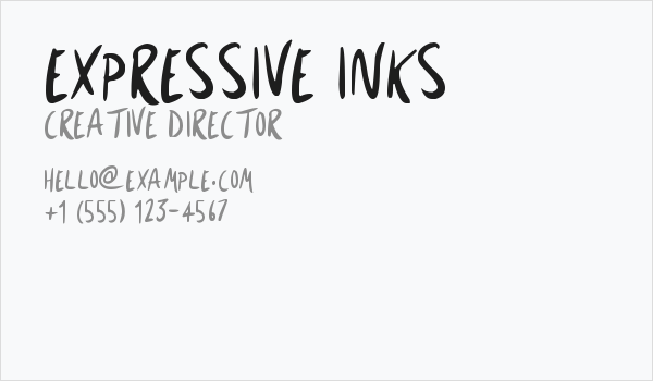 Expressive Inks Business Card