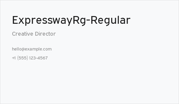 ExpresswayRg-Regular Business Card