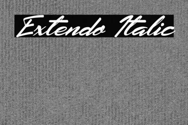 Extendo Italic Font examples