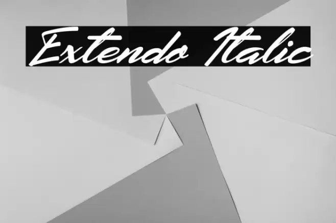 Extendo Italic Font examples