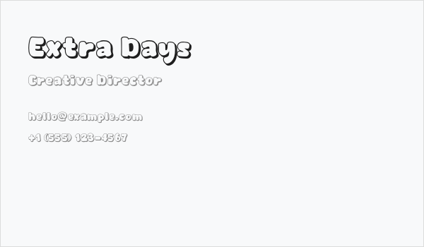 Extra Days Business Card