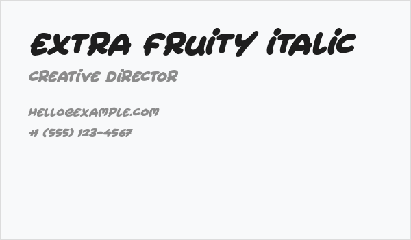 Extra Fruity Italic Business Card